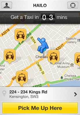 Приложение покажет, через сколько минут можно будет сесть в такси