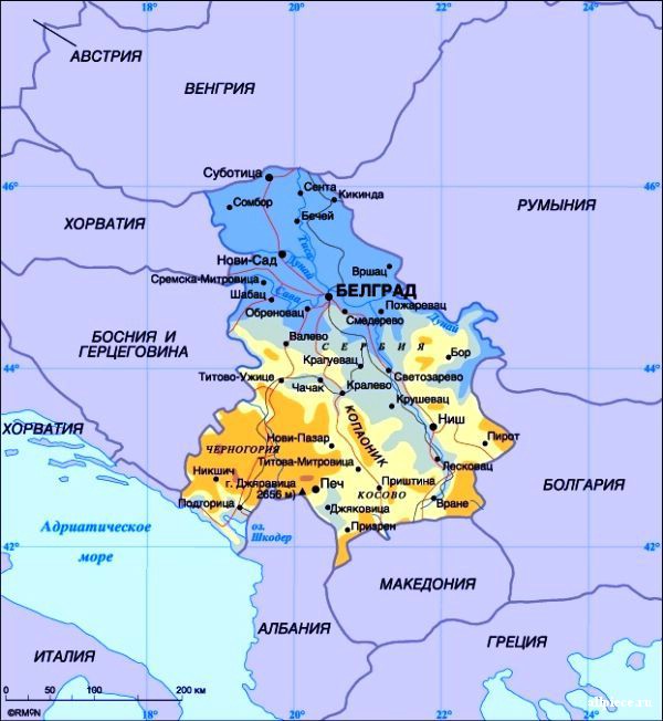 Карта Югославии